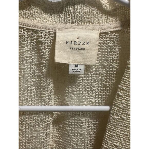 Women's Harper Knit Button Front Cream Cardigan Size Medium - Picture 4 of 4